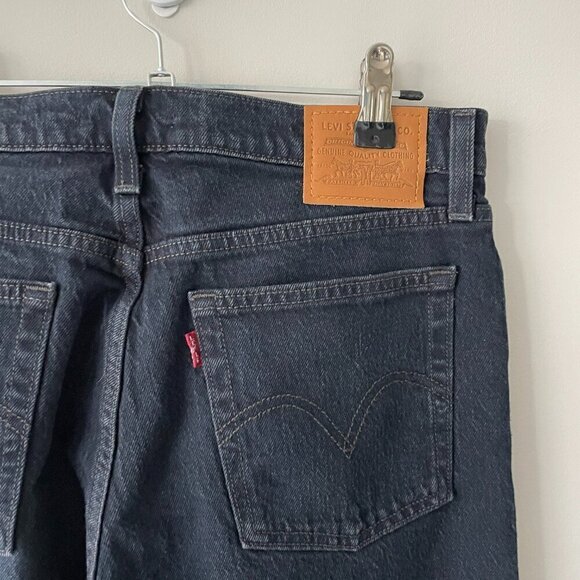 Levi's Wedgie High Rise Button Fly Waist Denim Dark Wash Skinny Jeans Black 27 - Picture 7 of 10